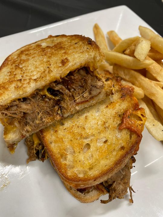 Grilled Cheese Pulled Pork Sandwich